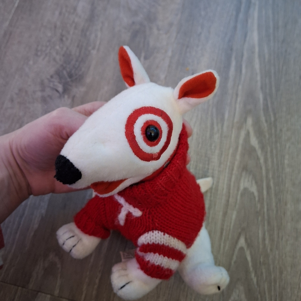 vintage Target Bullseye red & white stuffed animal dog plush plushie